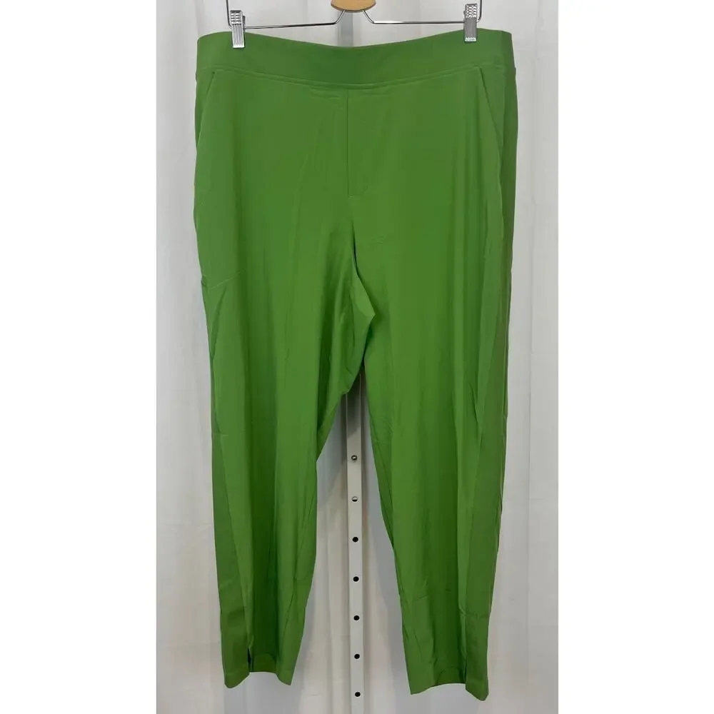 ATHLETA Brooklyn Mid Rise Ankle Pants 198671 Stretch Grass Green Size 18 - Picture 9 of 9